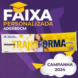 Faixa 400x80cm Campanha de Matrícula Lona 440g 400x80cm 4x0  Madeira 